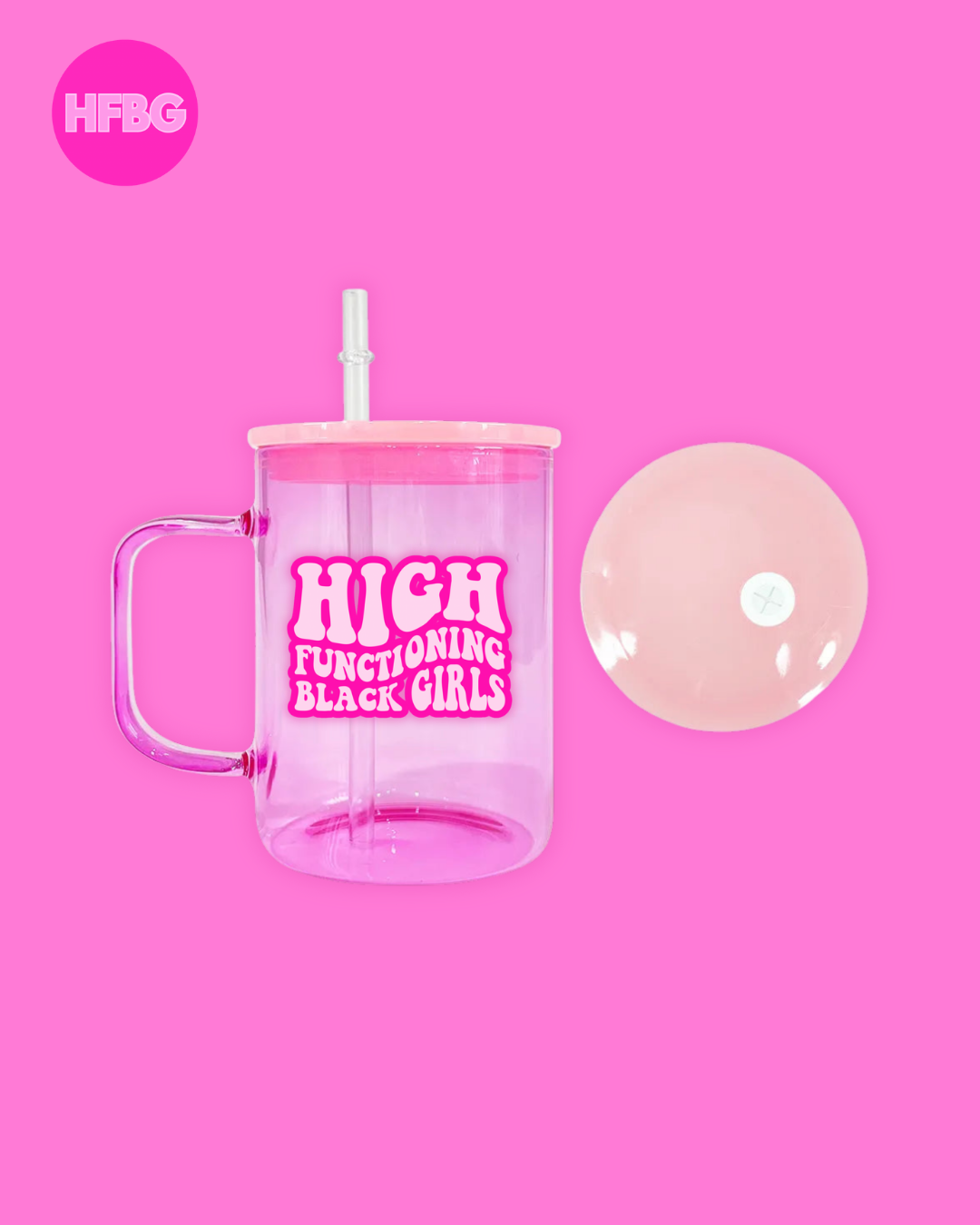 Pink HFBG Glass Mug