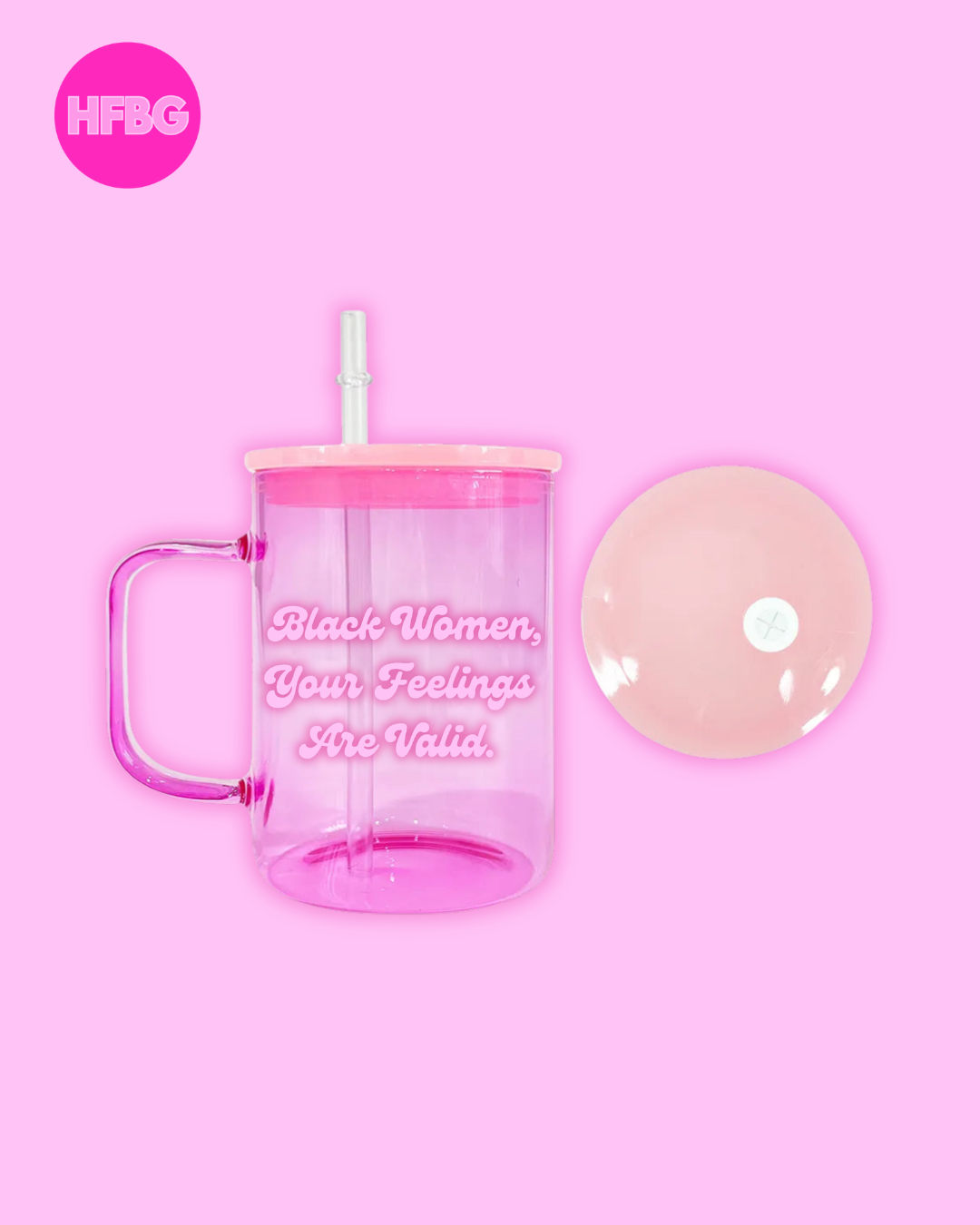 Pink Validate Black Women Glass Mug