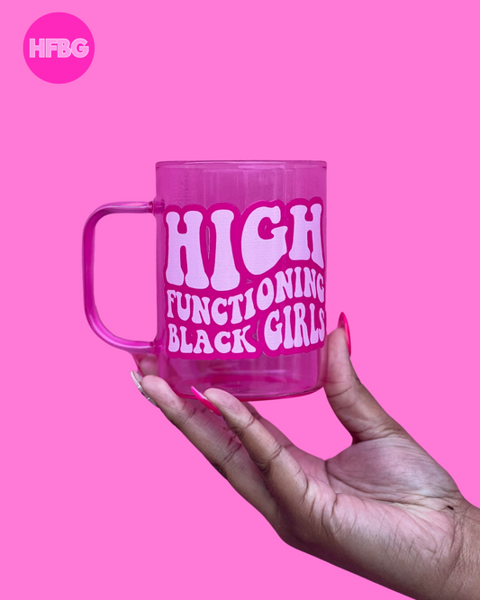Pink HFBG Glass Mug